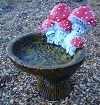 Sm Mushroom Bird Bath GF4007